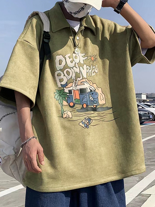 Polo con estampado divertido para hombre-1