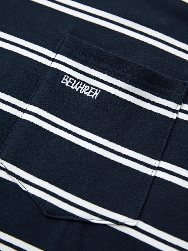 Camiseta de manga larga con estampado de rayas para hombre-4