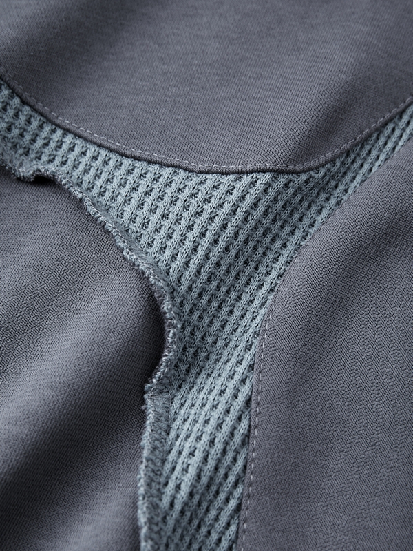 Sudadera con capucha extragrande reversible con empalme de gofre irregular para hombre-5