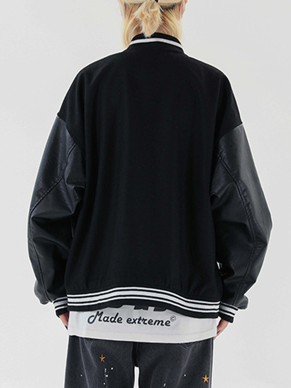 Chaqueta universitaria con bordado de toalla para hombre-6