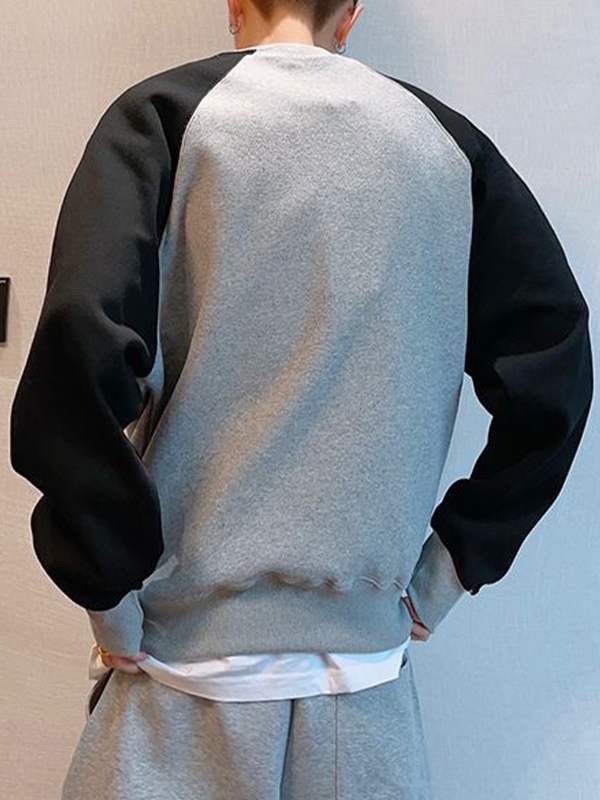 Sudadera de hombre con estampado de letras raglán-1