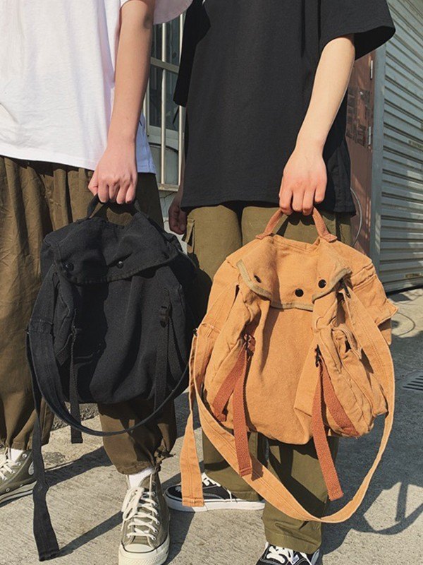 Bolso bandolera vintage grande de lona-1