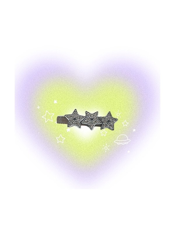 1 clip de pelo de estrella de diamantes de imitación.-3