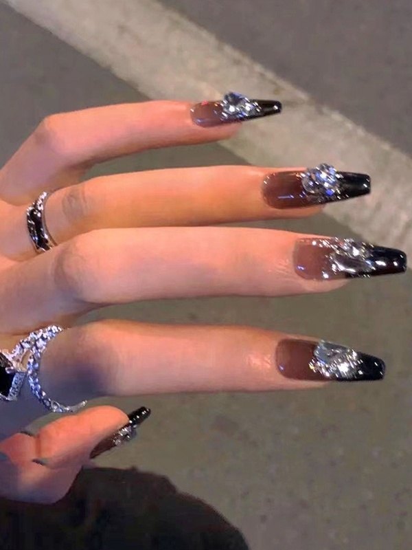 24 piezas de diamantes de imitación galácticos para embellecer las uñas.-1