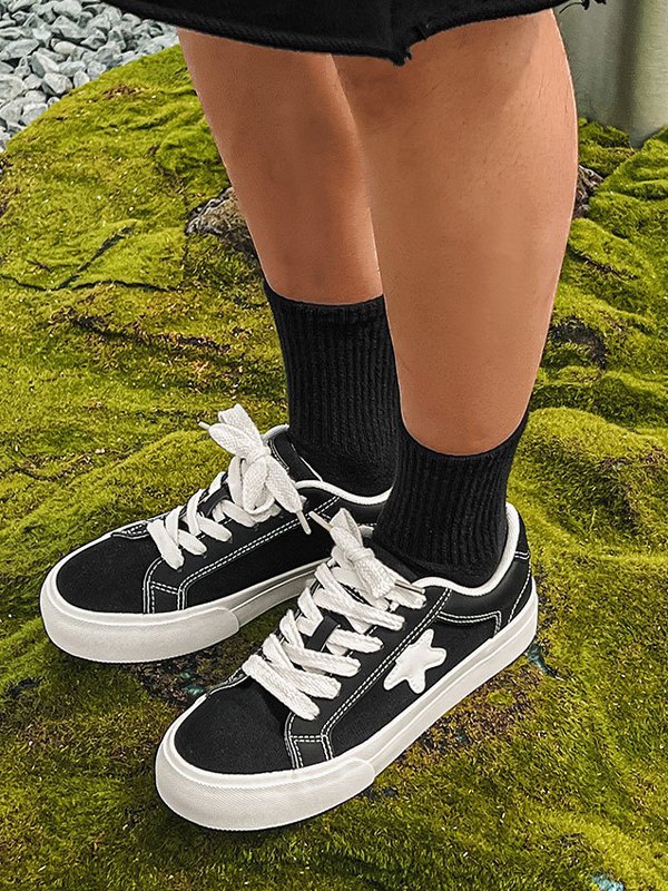 Zapatillas de hombre con parche de estrella en contraste-1