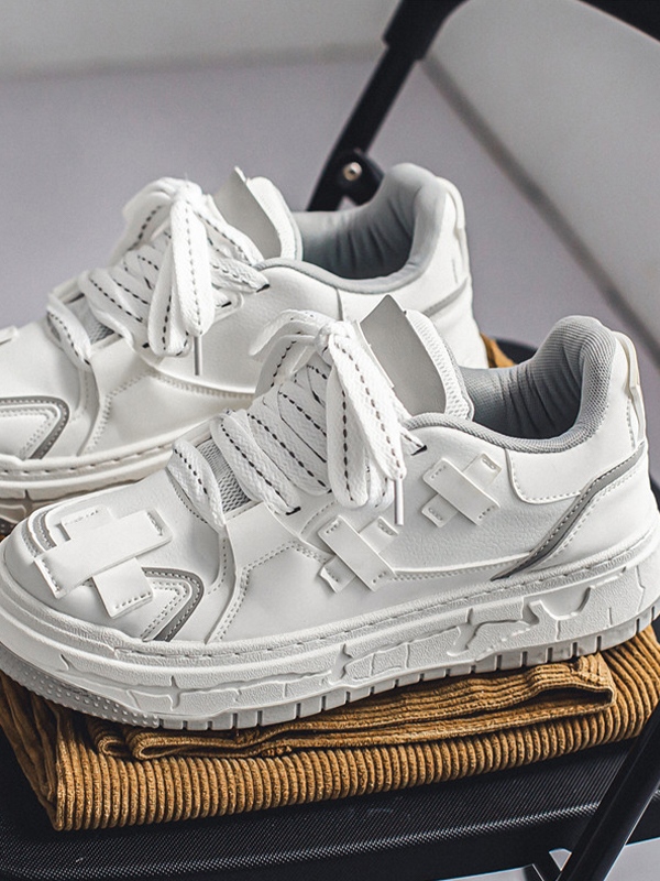 Zapatillas casual con parche cruzado para hombre-4