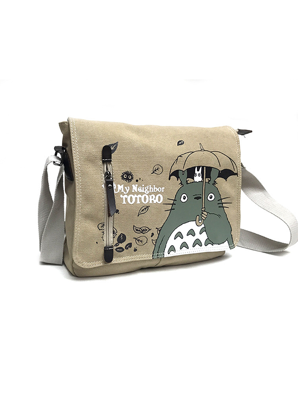 Adorable bolso de hombro de lona con estampado de Anime Totoro-1