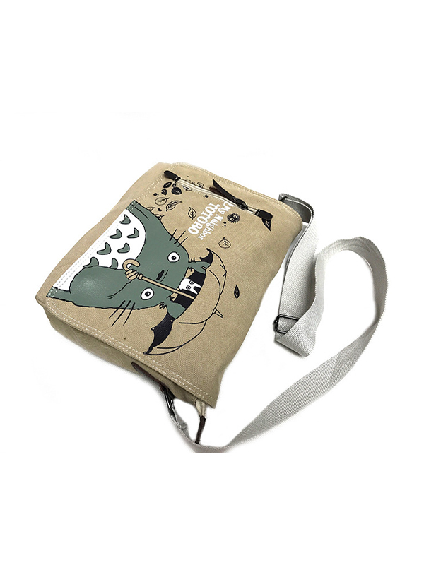 Adorable bolso de hombro de lona con estampado de Anime Totoro-2